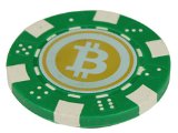 Bitcoin Poker Chip Refrigerator Magnet (Green)